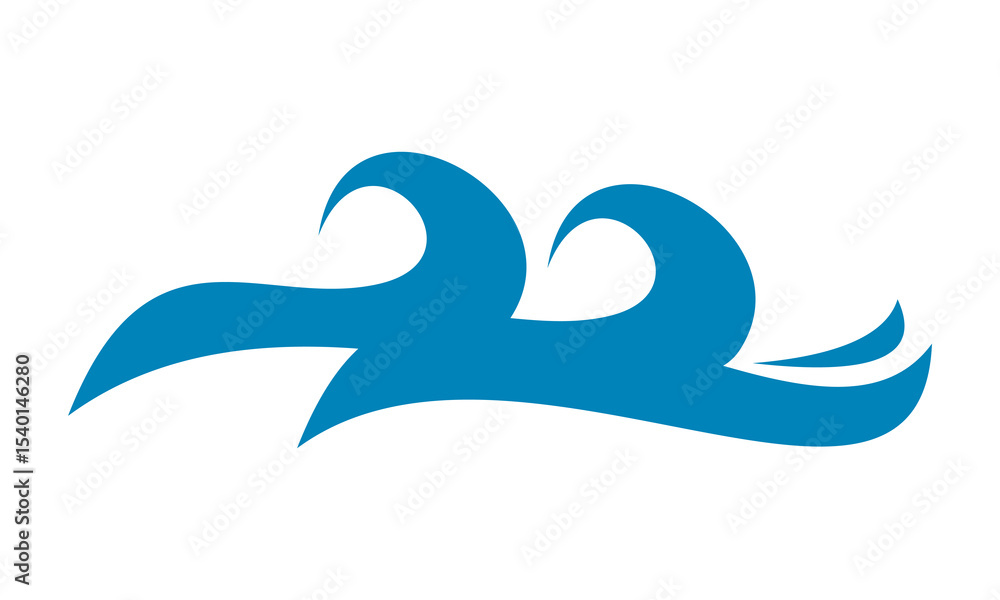 Obraz premium blue wave logo