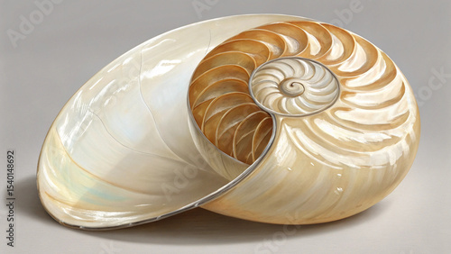 nautilus shell on black