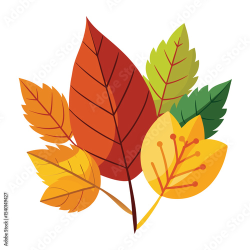 Flat Vector Illustration of Mint Leaves Icon with Cat Illustration Element