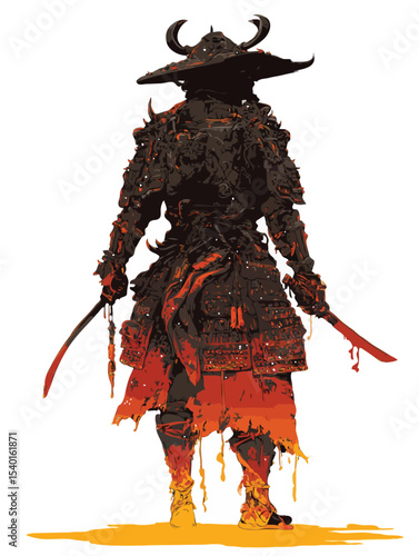 samurai warrior vector art