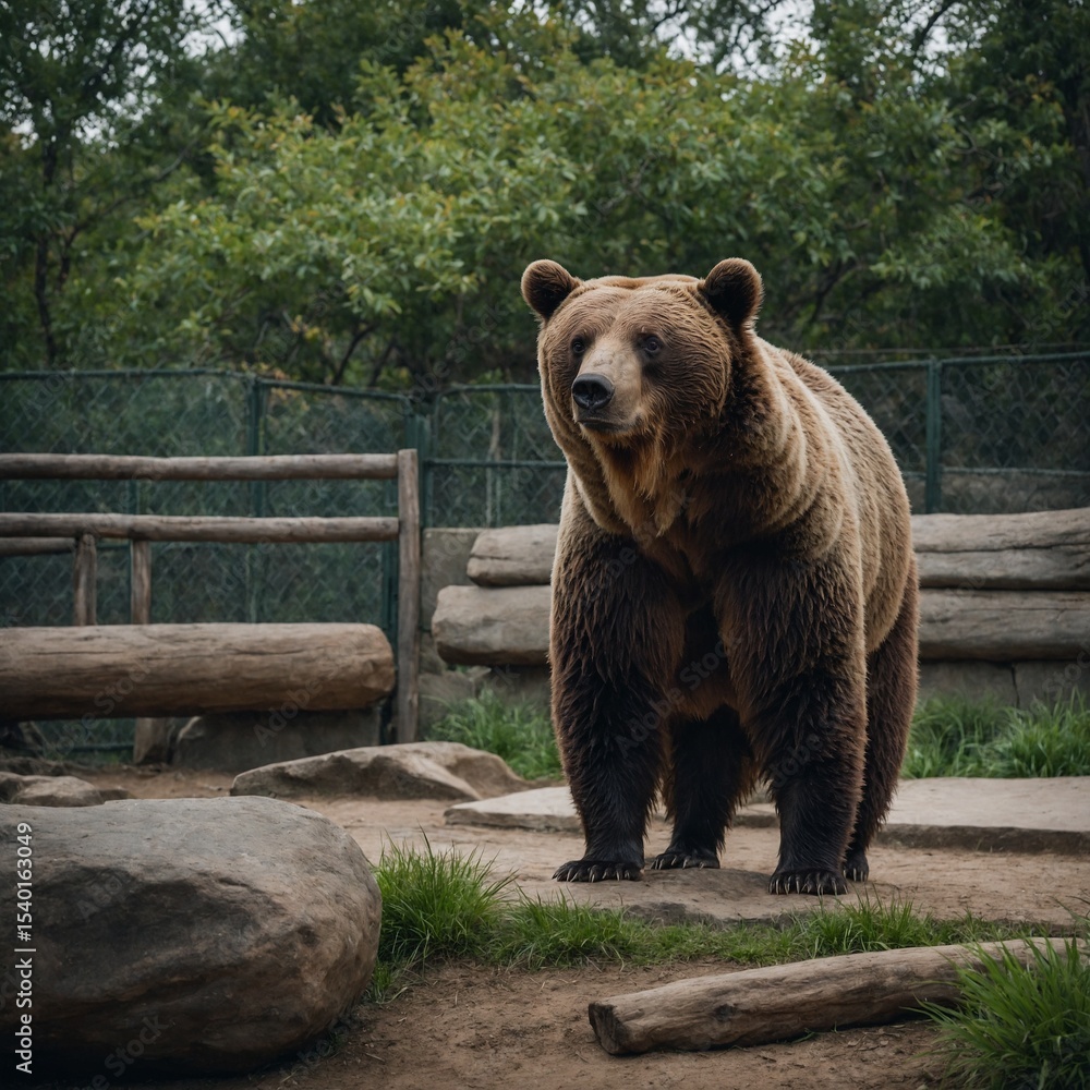 Fototapeta premium brown bear in zoo