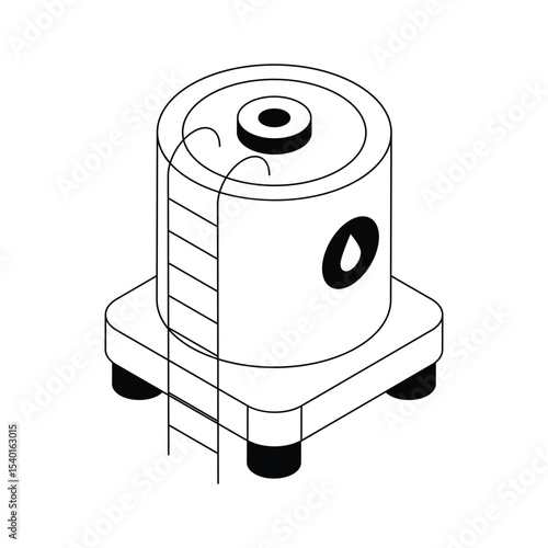 An amazing isometric icon of water tank with ladder