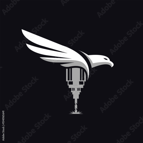 CNC milling abstract logo modern style