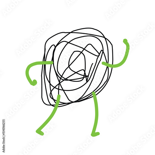 hand drawn scribble character cartoon 