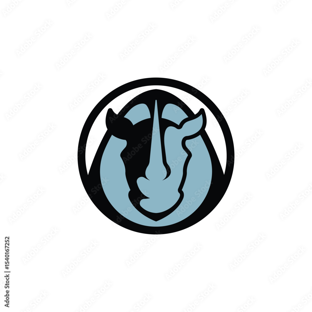 Fototapeta premium rhino abstract logo modern style