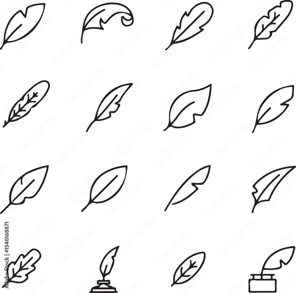 Minimalist Leaf Icon Pack, Botanical Line Art, Eco Nature Sketches, Garden Foliage Set, Outline Plant, Thin Drawing, Flat Green Style Minimalist Leaf Icon Pack, Botanical Line Art, Eco Nature Sketches, Garden Foliage Set, Outline Plant, Thin Drawing, Flat Green Style