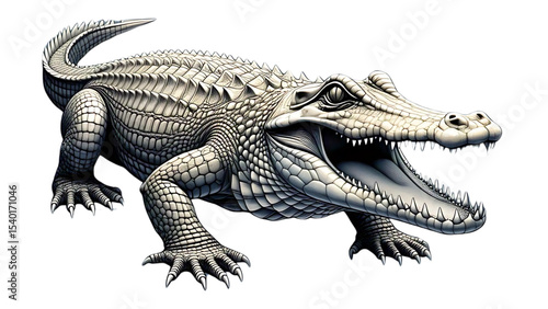crocodile isolated on white background, vektor