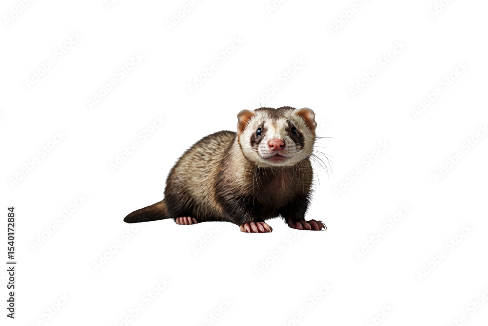 Adult Ferret Illustration on Transparent Background

