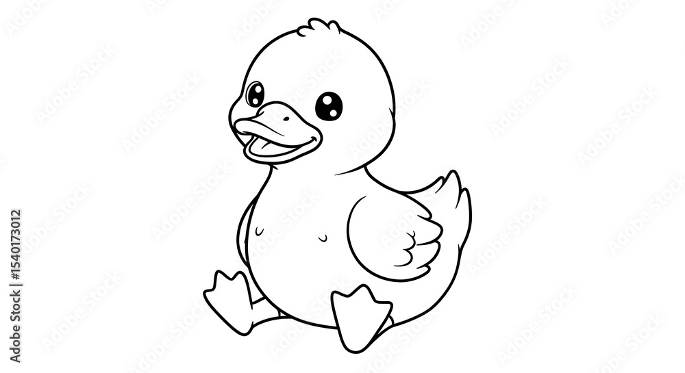 Adorable Baby Duckling Line Art Illustration Adorable Baby Duckling Line Art Illustration