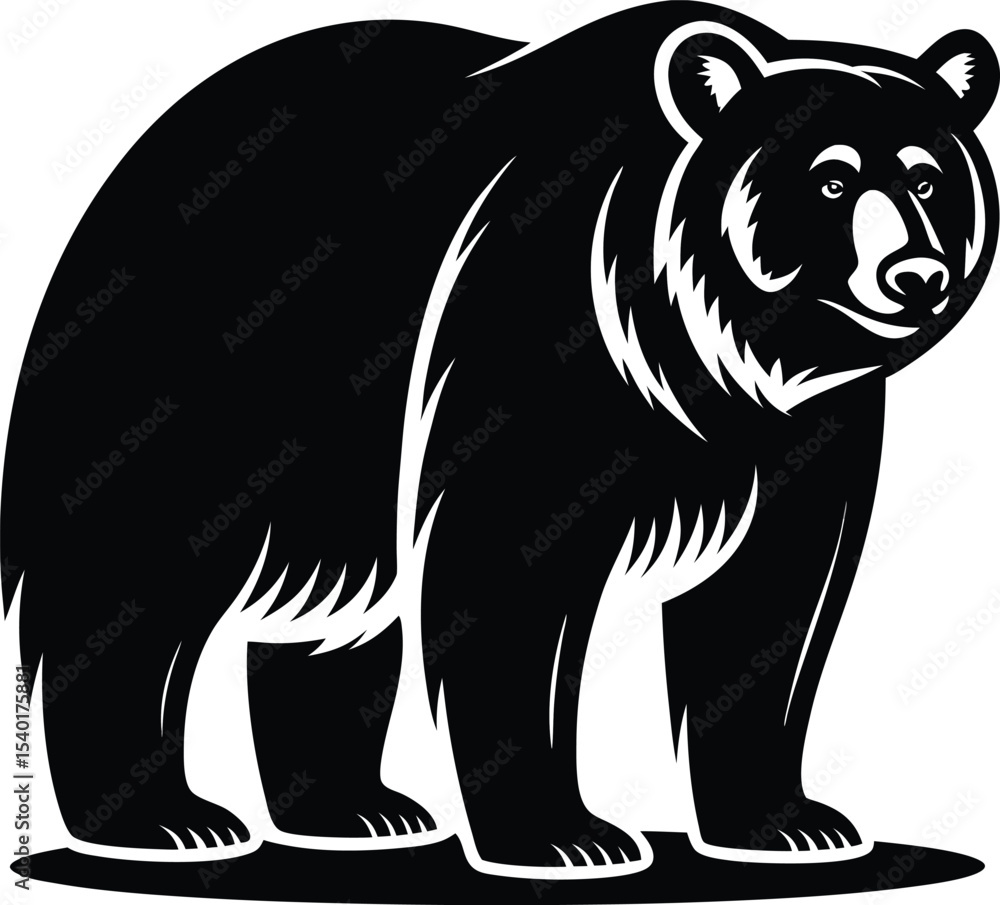 Collection of silhouettes of animals bear Collection of silhouettes of animals bear