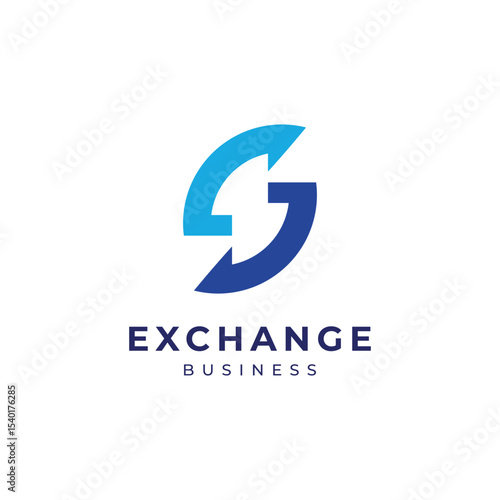 Letter S arrow logo design mark modern minimal concept for exchange business trading market