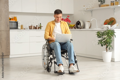 Handsome young man in wheel...