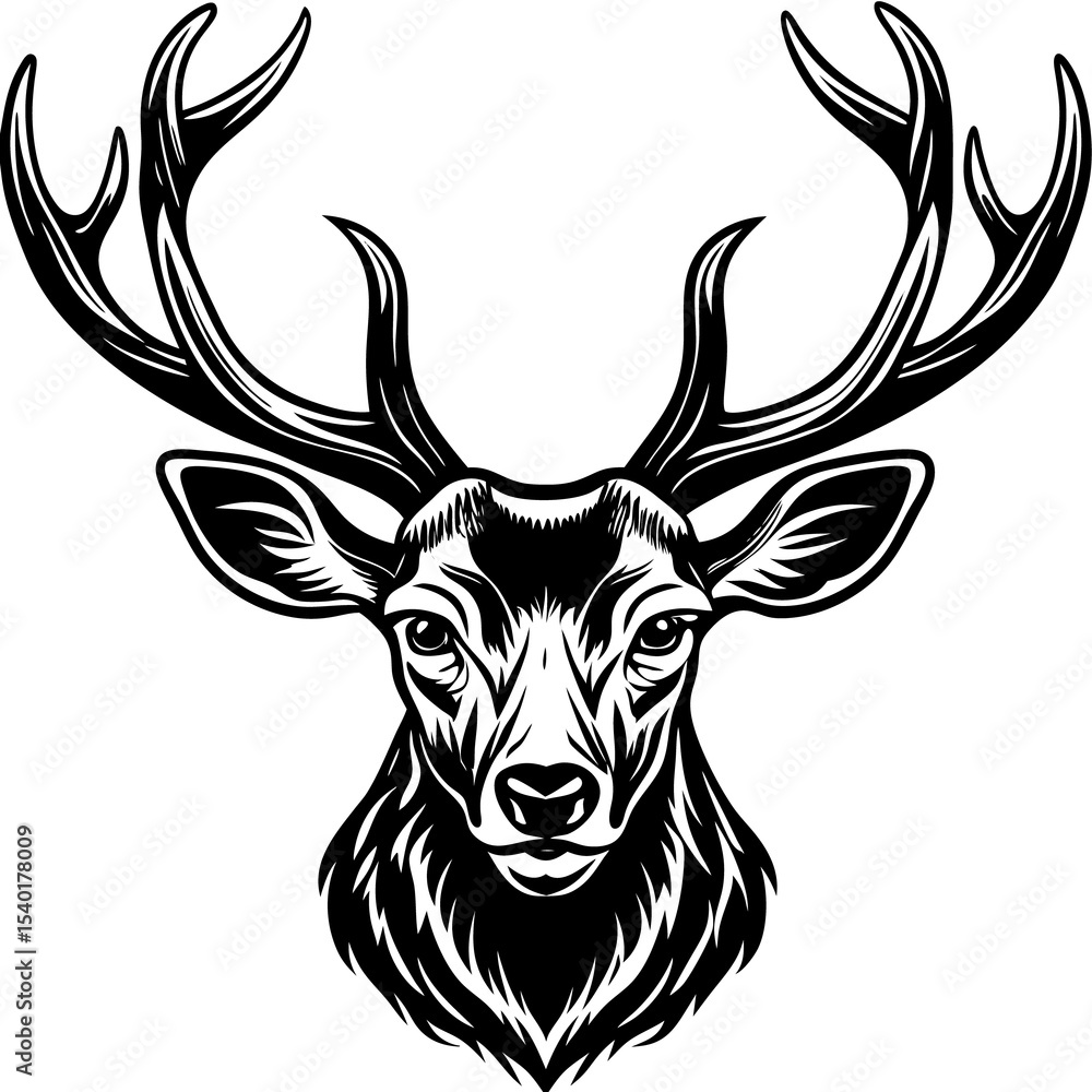 Fototapeta premium deer head silhouette