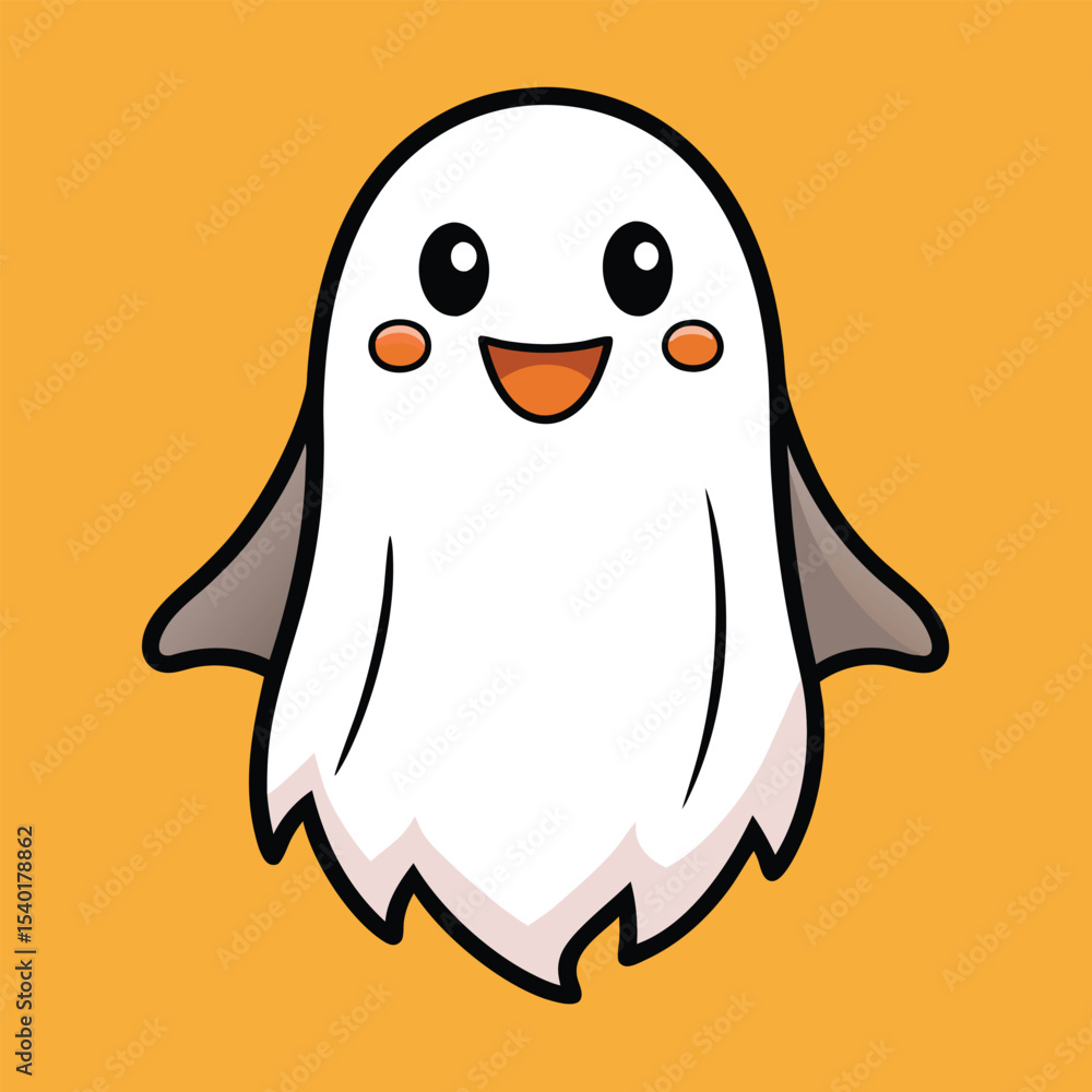 Hand Drawn Funny Ghost Illustration with Cute Island Element Isolated Design Hand Drawn Funny Ghost Illustration with Cute Island Element Isolated Design