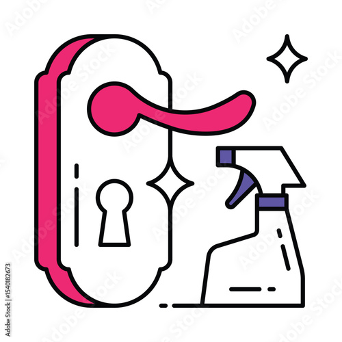 Door Knob Vector Filled outline illustration style icon. EPS 10 file 