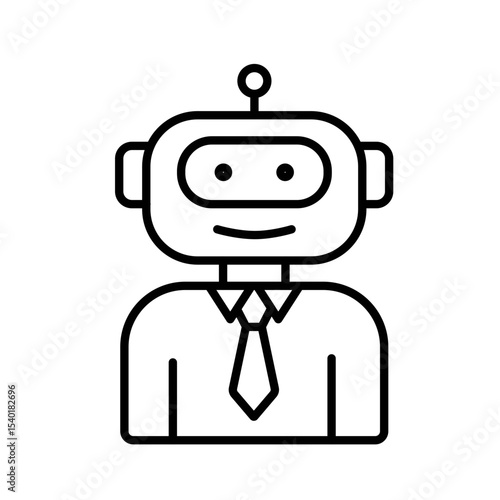 Editable stroke line icon of AI instructor for personalized online education and digital teaching platforms