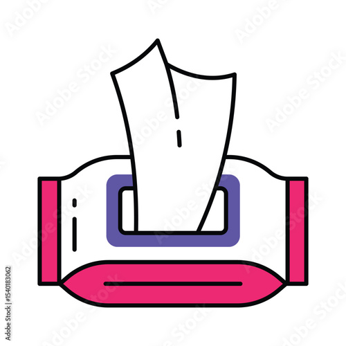Wet Wipes Vector Filled outline illustration style icon. EPS 10 file 