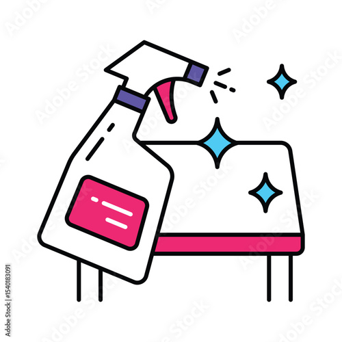 Surface Disinfection Vector Filled outline illustration style icon. EPS 10 file 
