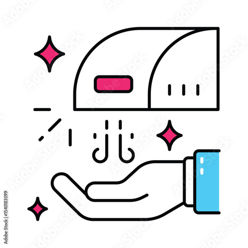 Dry Hands Vector Filled outline illustration style icon. EPS 10 file 