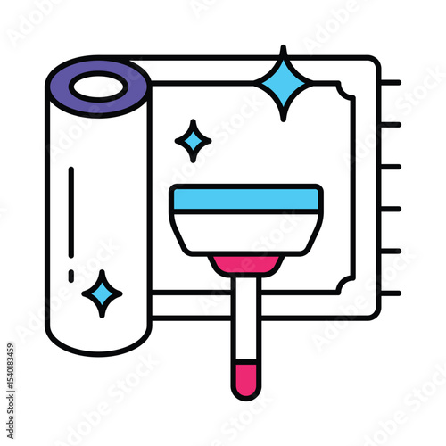Rug Cleaning Vector Filled outline illustration style icon. EPS 10 file 