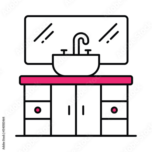 Sink Vector Filled outline illustration style icon. EPS 10 file 