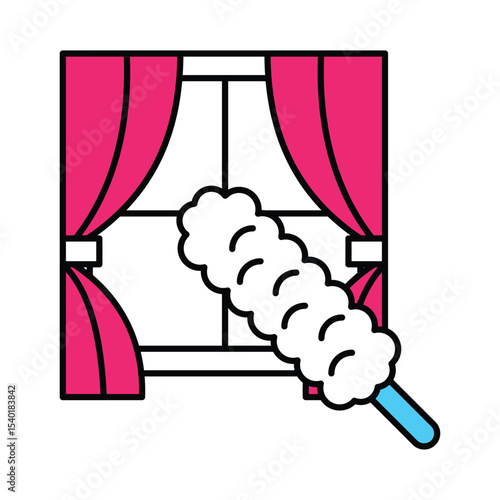 Feather Duster Vector Filled outline illustration style icon. EPS 10 