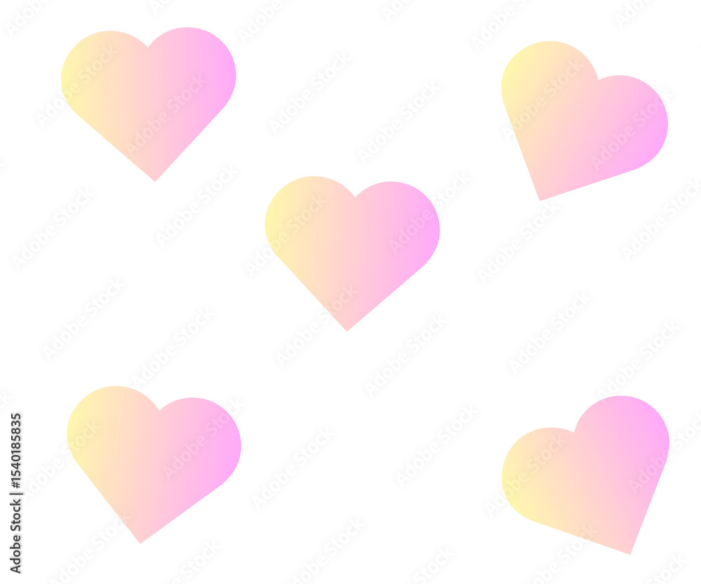 White background vector illustration. Pink hearts express romantic love White background vector illustration. Pink hearts express romantic love