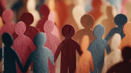 Diverse paper cut-out figures symbolizing community and connection