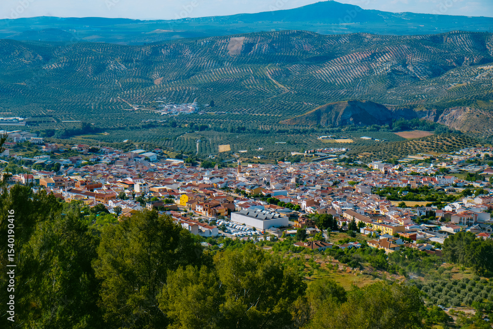 Fototapeta premium Cuevas de San Marcos, Spain, aerial view