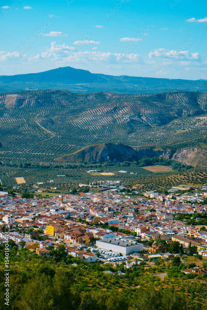 Obraz premium aerial perspective of Cuevas de San Marcos, Spain