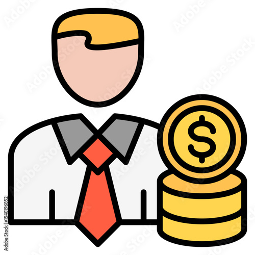 Investor outline color icon