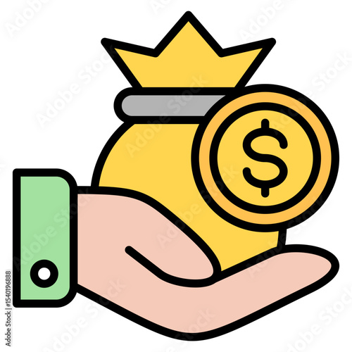 Creditors outline color icon