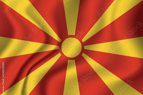 Flag of Macedonia. Macedonian national symbol in official colors. Template icon. Vector background.
