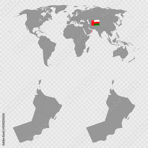 Oman Map Set with World Location.