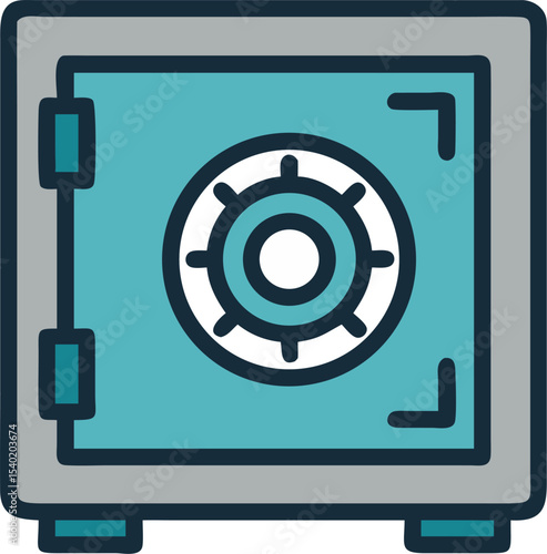 Bank vault safe icon – secure storage symbol, financial security, money protection, safe deposit, secure lock, bank safety, secure vault door, finance, security concept, money safeguard, asset protect