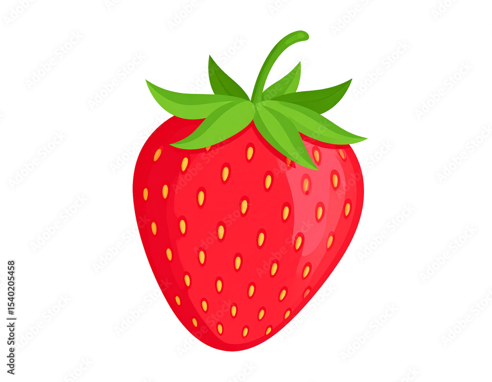 Obraz premium An icon of strawberry isolated on a transparent background. illustration, clip art, png.