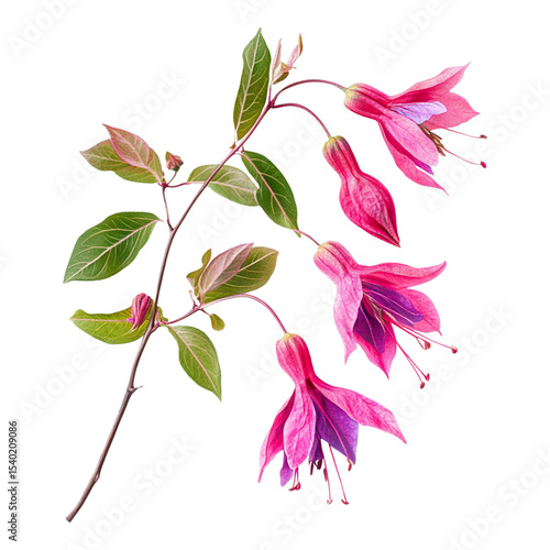 Vibrant Pink Fuchsia Bloom Botanical Photography