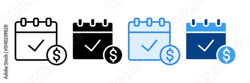 Paid Time Off Icon Set Multiple Style Collection