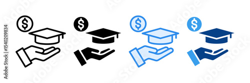 Tuition Assistance Icon Set Multiple Style Collection