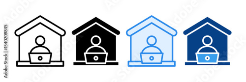 Remote Work Icon Set Multiple Style Collection