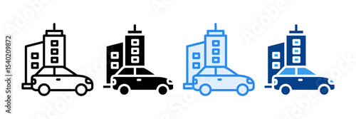 Company Car Icon Set Multiple Style Collection