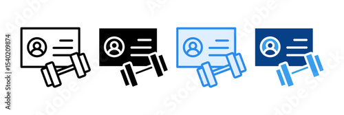 Gym Membership Icon Set Multiple Style Collection
