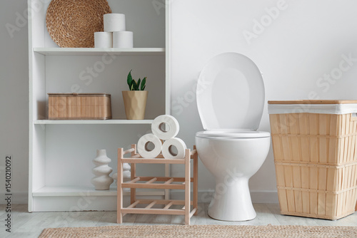 Interior of light restroom ...