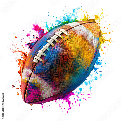 Vibrant American Football A Colorful Explosion of Paint and Sport