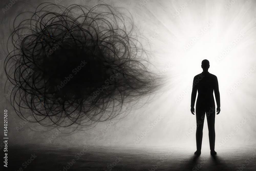 Obraz premium Cognitive Behavioral Therapy helps individuals release anxiety and embrace mental clarity