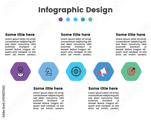 Clean 5-Step Hexagon Infographic with Icons for Business Presentation