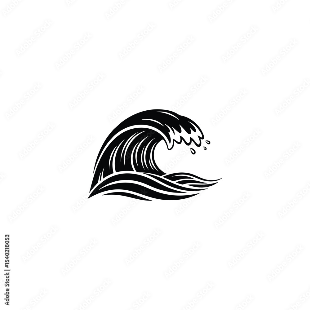 Fototapeta premium sea waves silhouette