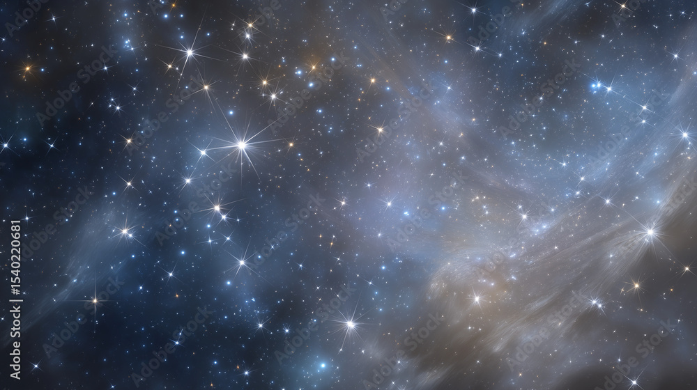 Naklejka premium Captivating Star Clusters and Nebulae in Deep Space Landscape