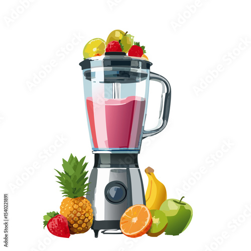 blender and fruit for smoothies heal vector graphic design