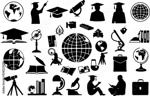 set of  educational icons for web